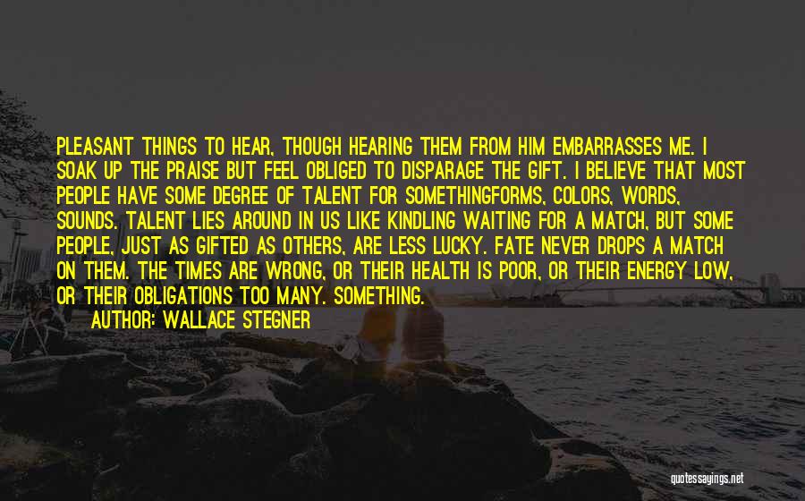 Disparage Quotes By Wallace Stegner