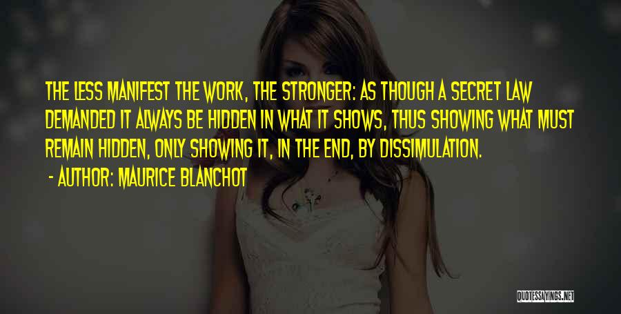 Dissimulation Quotes By Maurice Blanchot