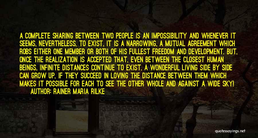 Distance Between Quotes By Rainer Maria Rilke