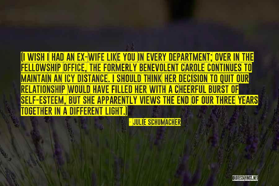 Distance In Relationship Quotes By Julie Schumacher