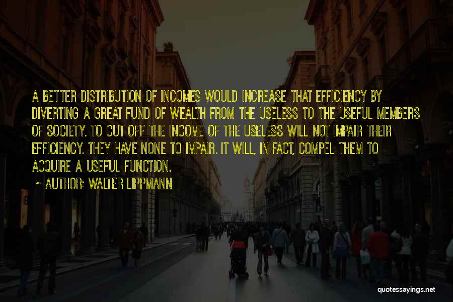 Distribution Of Wealth Quotes By Walter Lippmann