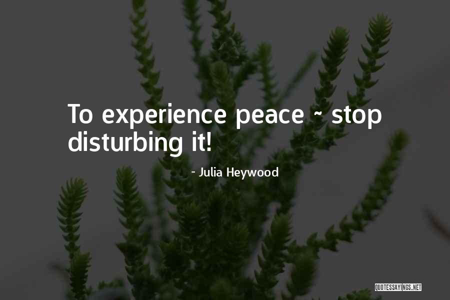 Disturbing My Peace Quotes By Julia Heywood Disturbing My Peace Quotes By Julia Heywood