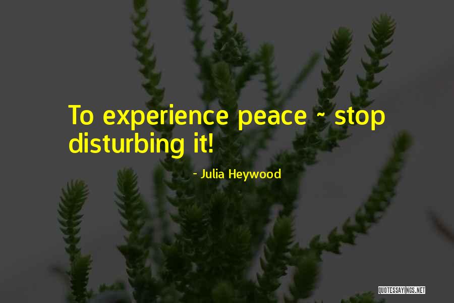 Disturbing Peace Quotes By Julia Heywood