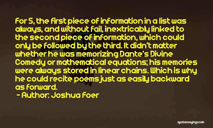 Divine Comedy Quotes By Joshua Foer