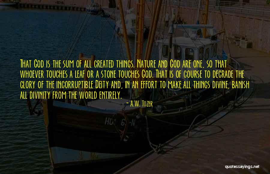 Divinity Of Nature Quotes By A.W. Tozer Divinity Of Nature Quotes By A.W. Tozer