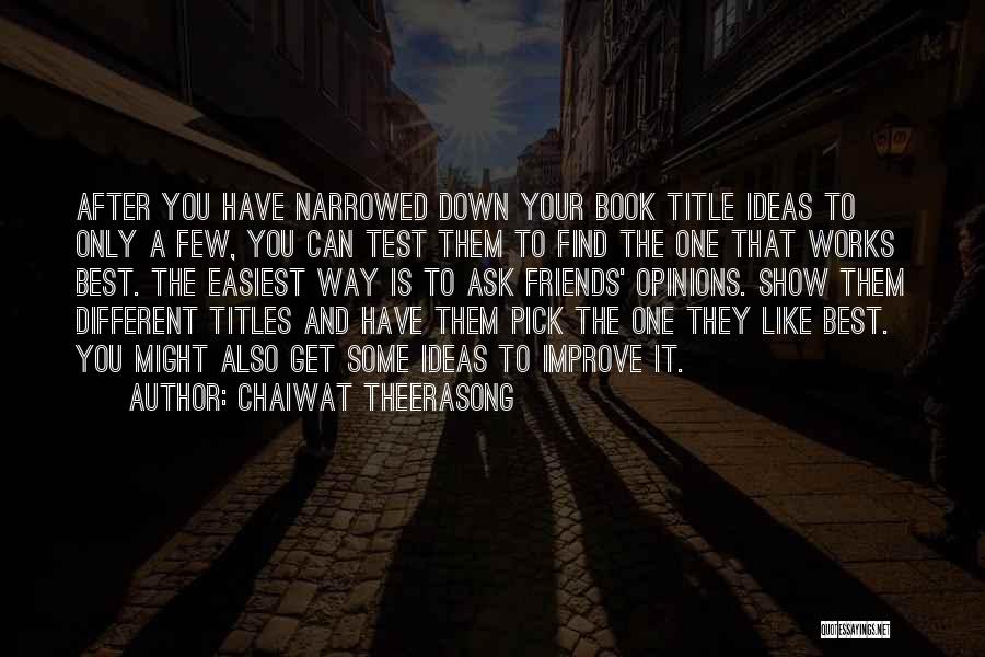 Do Book Titles Have Quotes By Chaiwat Theerasong