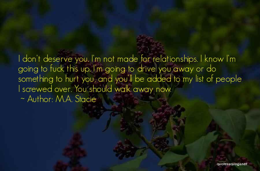 Do I Deserve Love Quotes By M.A. Stacie