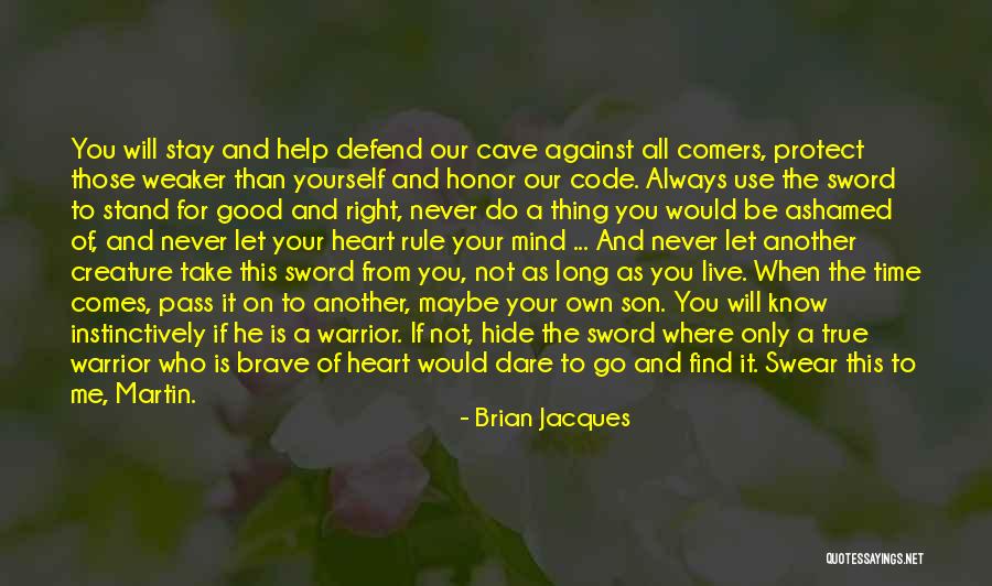 Do Not Be Ashamed Of You Quotes By Brian Jacques