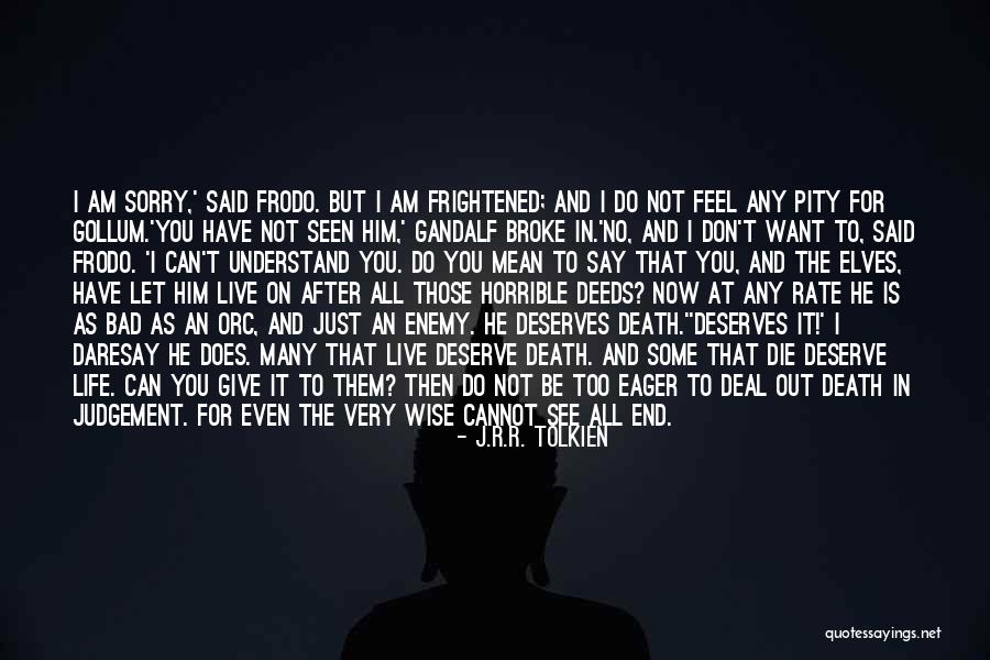 Do Not Feel Sorry Quotes By J.R.R. Tolkien Do Not Feel Sorry Quotes By J.R.R. Tolkien