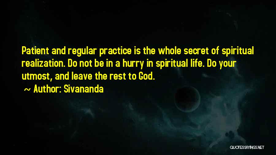 Do Not Hurry Quotes By Sivananda