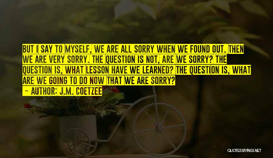 Do Not Say Sorry Quotes By J.M. Coetzee