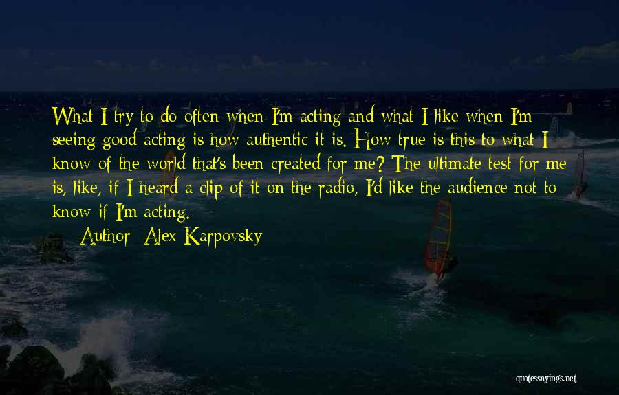 Do Not Test Me Quotes By Alex Karpovsky