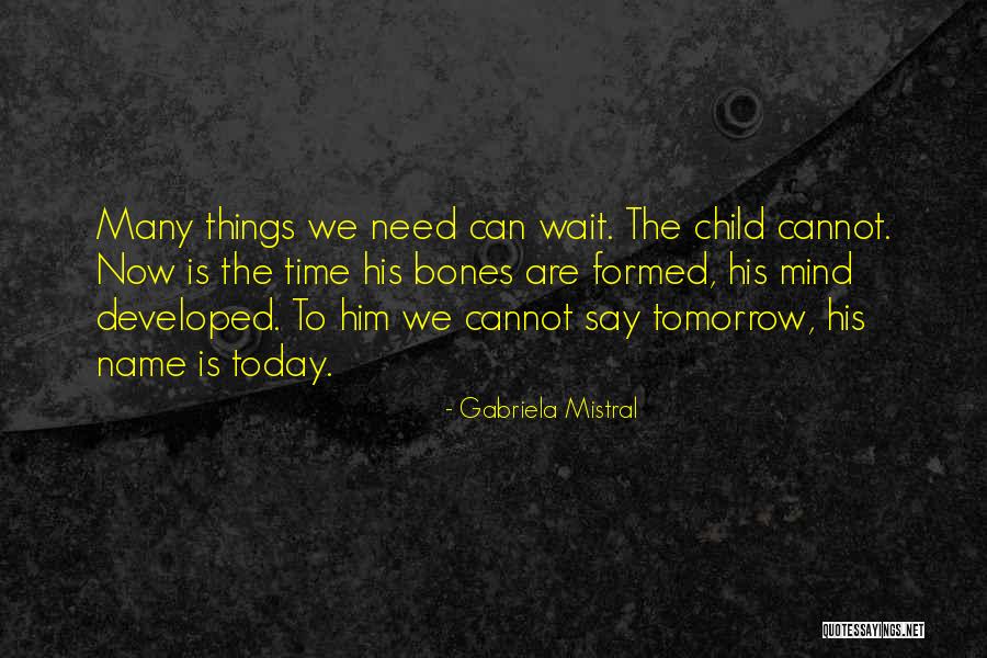 Do Not Wait Until Tomorrow Quotes By Gabriela Mistral