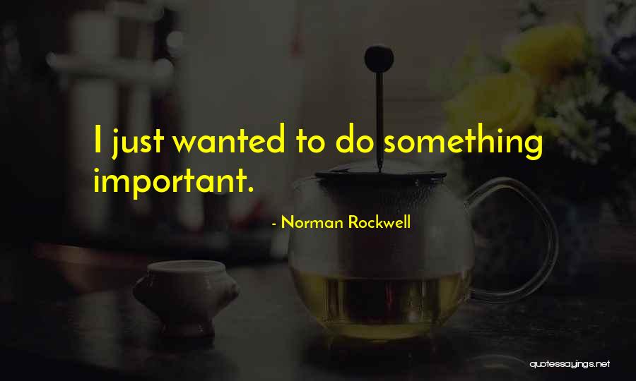 Do Something Important Quotes By Norman Rockwell