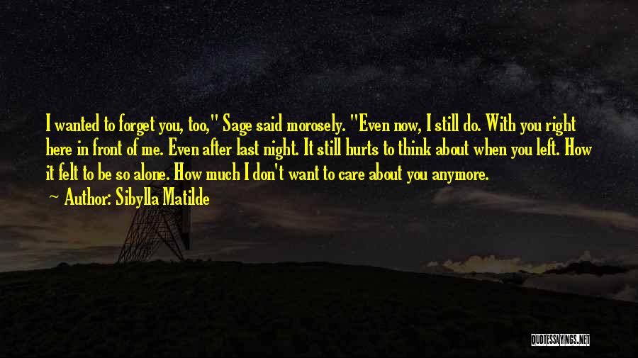 Do You Care About Me Quotes By Sibylla Matilde