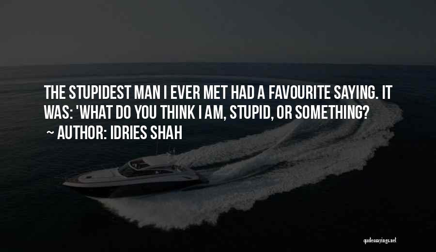 Do You Think I Am Stupid Quotes By Idries Shah