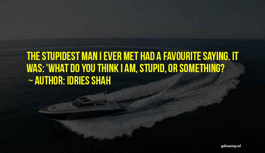 Do You Think I'm Stupid Quotes By Idries Shah