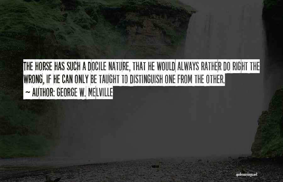 Docile Quotes By George W. Melville