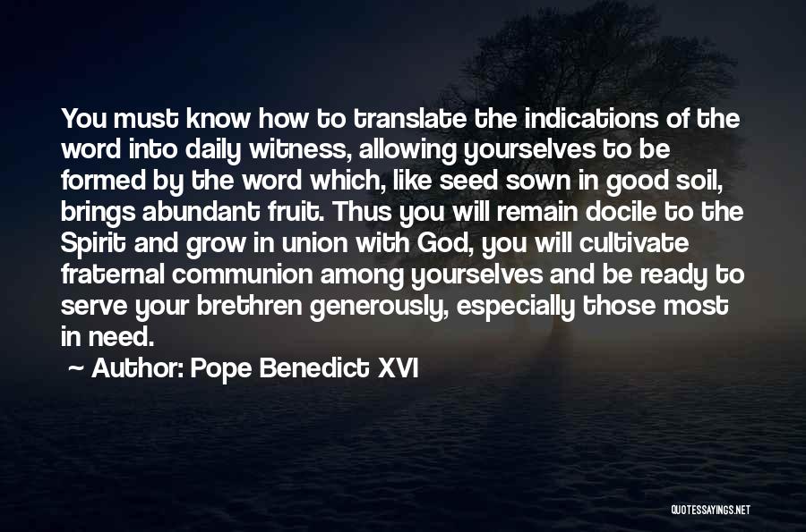 Docile Quotes By Pope Benedict XVI