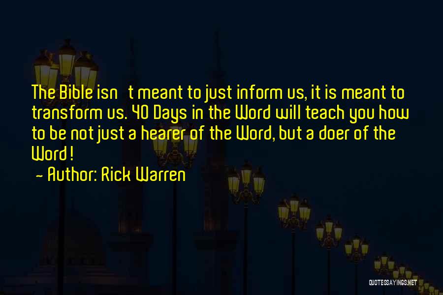 Doers Quotes By Rick Warren
