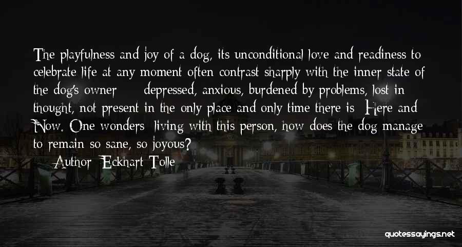 Dog And Owner Love Quotes By Eckhart Tolle