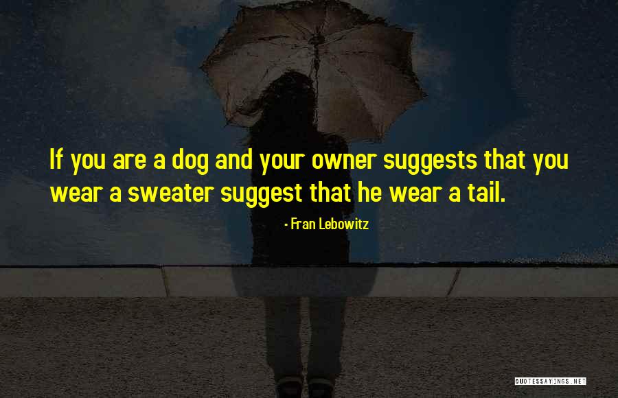 Dog And Owner Quotes By Fran Lebowitz