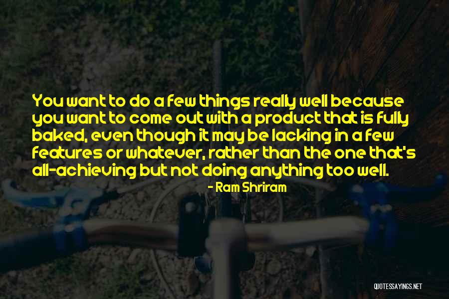 Doing Anything You Want Quotes By Ram Shriram