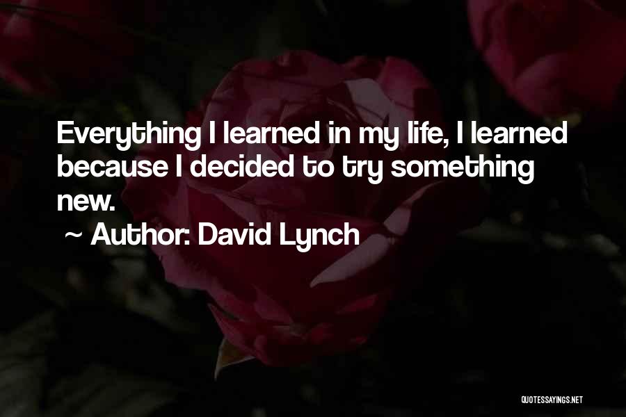 Doing Everything For Someone Quotes By David Lynch