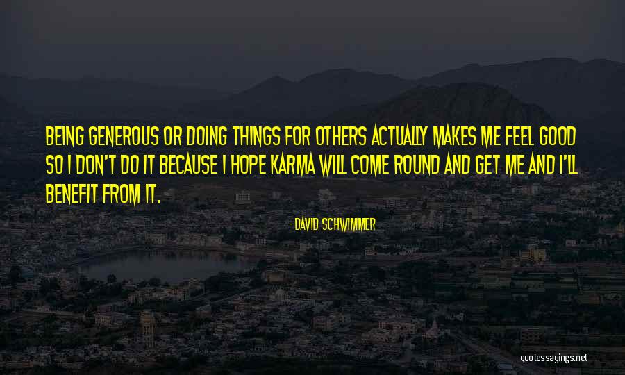 Doing Good Things For Others Quotes By David Schwimmer