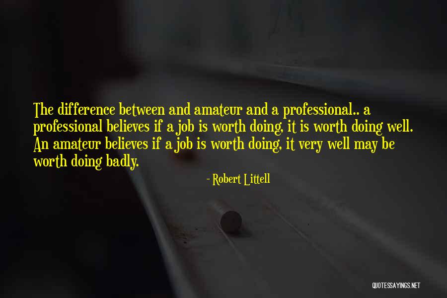 Doing Job Well Quotes By Robert Littell