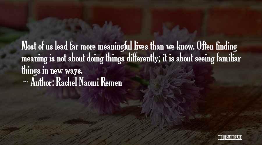 Doing Meaningful Things Quotes By Rachel Naomi Remen