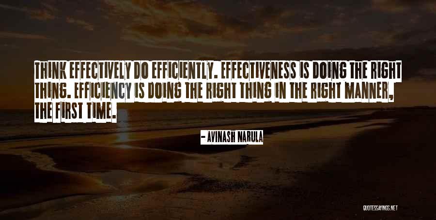 Doing Right First Time Quotes By Avinash Narula