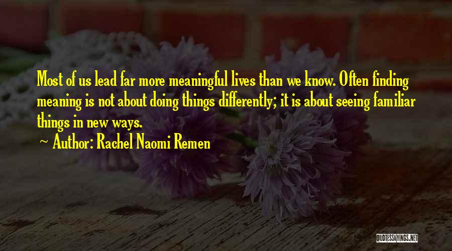 Doing Something Meaningful Quotes By Rachel Naomi Remen