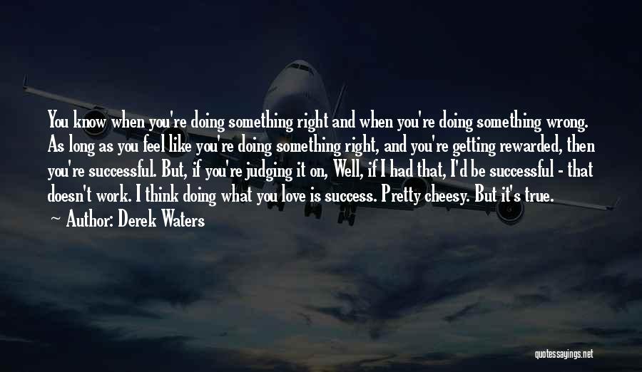 Doing Something Right Quotes By Derek Waters