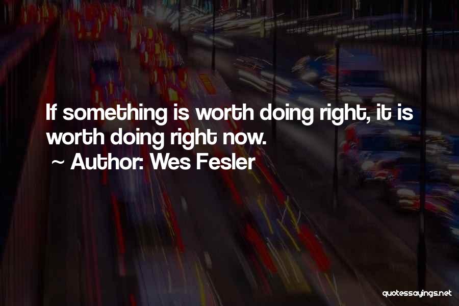 Doing Something Right Quotes By Wes Fesler