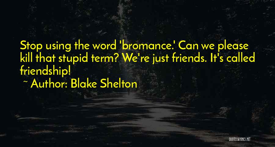 Doing Stupid Things With Friends Quotes By Blake Shelton