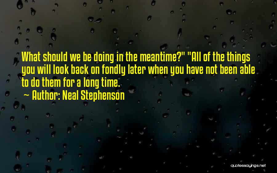 Doing Things Later Quotes By Neal Stephenson