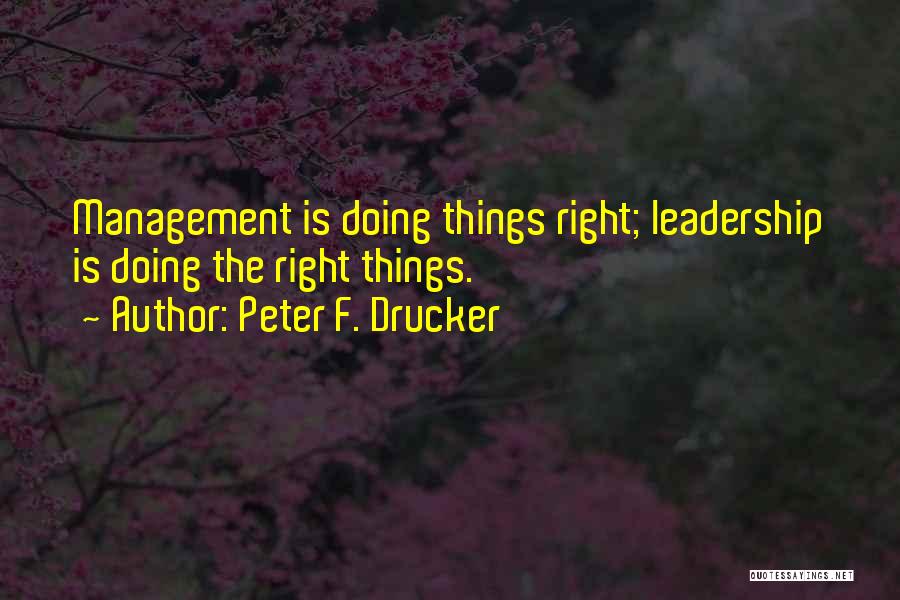 Doing Things Right Quotes By Peter F. Drucker