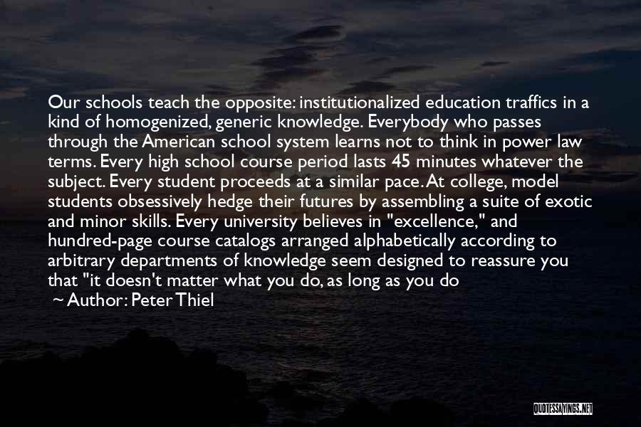 Doing Well In School Quotes By Peter Thiel