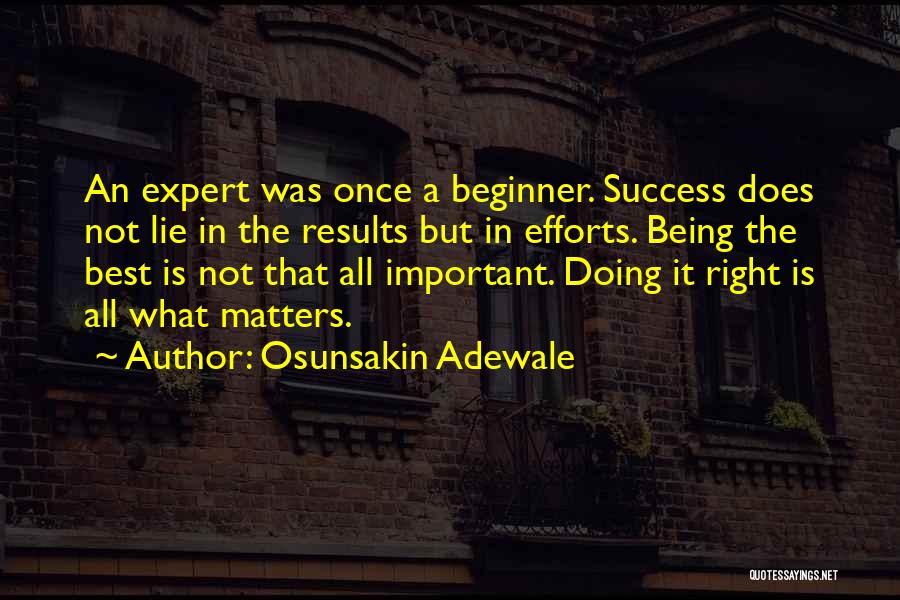 Doing What Matters Quotes By Osunsakin Adewale