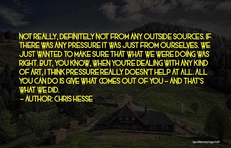 Doing What's Right Quotes By Chris Hesse