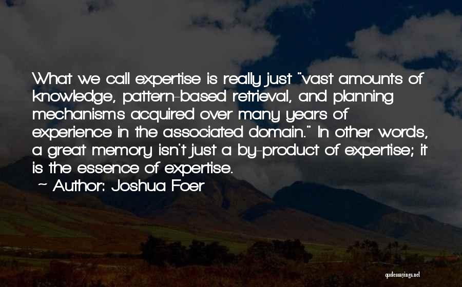 Domain Expertise Quotes By Joshua Foer