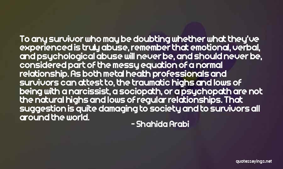 Domestic Emotional Abuse Quotes By Shahida Arabi