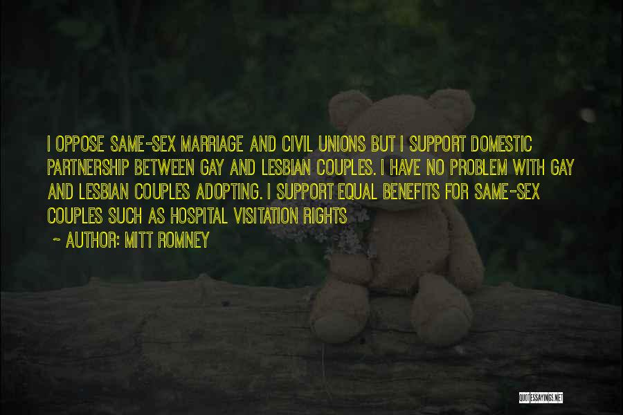 Domestic Partnership Quotes By Mitt Romney