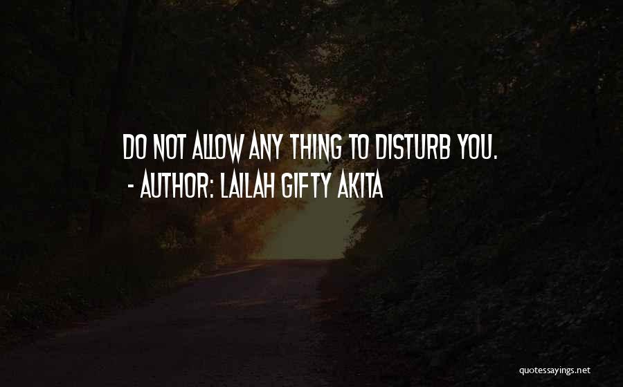 Don Disturb Me Quotes By Lailah Gifty Akita