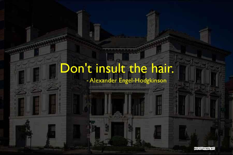 Don T Insult Quotes By Alexander Engel-Hodgkinson Don T Insult Quotes By Alexander Engel-Hodgkinson