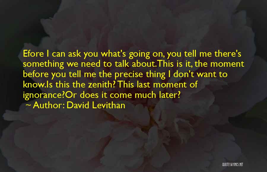 Don Talk To Me Quotes By David Levithan