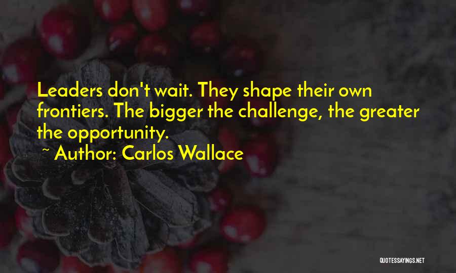 Don Wait For Opportunity Quotes By Carlos Wallace