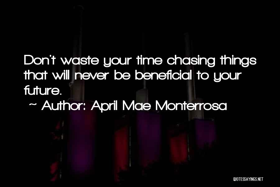 Don Waste Time Quotes By April Mae Monterrosa