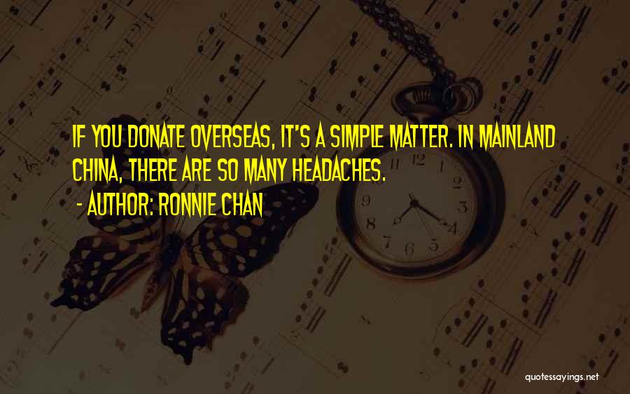 Donate Quotes By Ronnie Chan